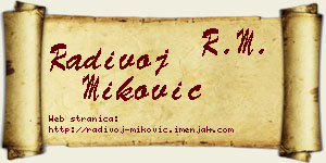 Radivoj Miković vizit kartica